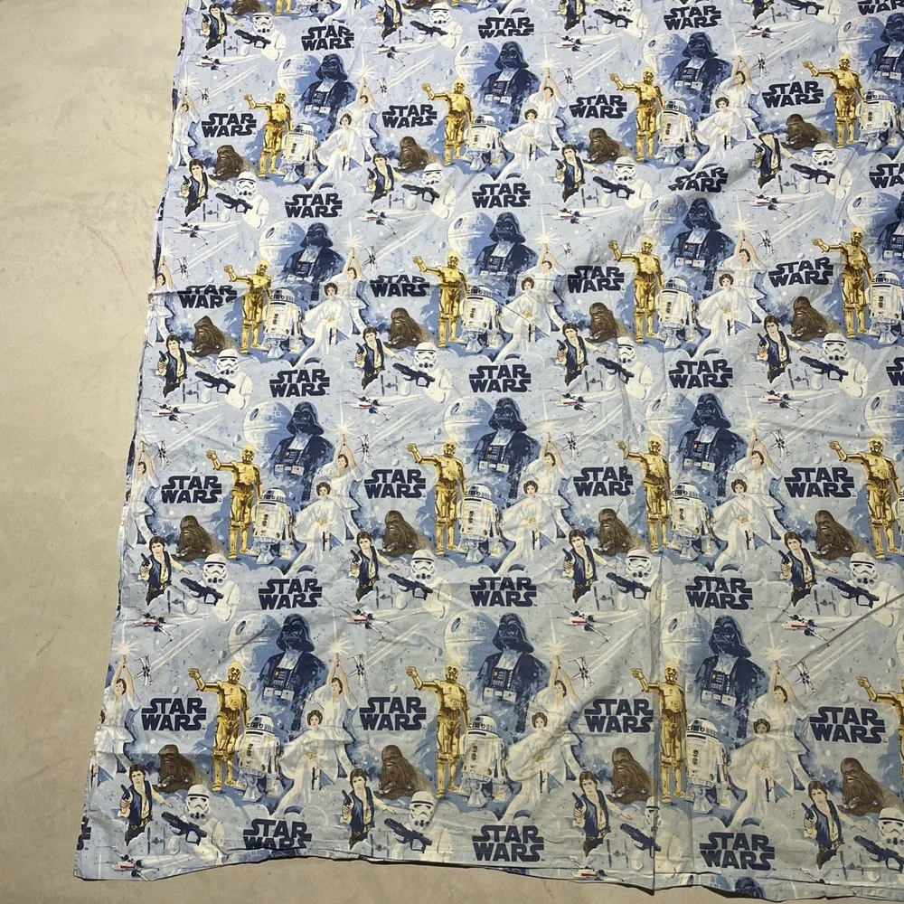 Y2K POTTERY BARN KIDS Star Wars Full Size New Hope Space Print Flat Sheet